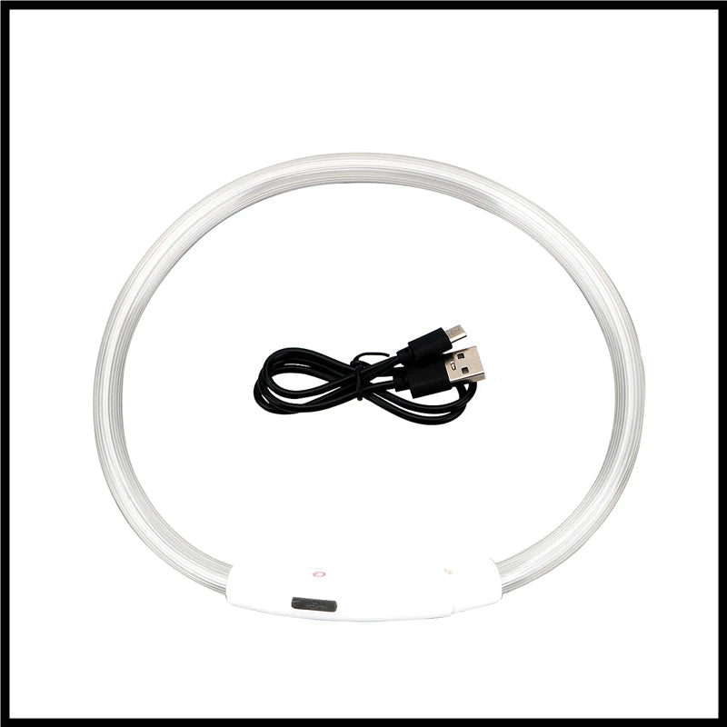 USB Rechargeable Luminous Collar Adjustable Led Glowing Dog Collar for Large Small Dogs Cat Night Light Collar Pet Safety Harnes - Checkouts UK