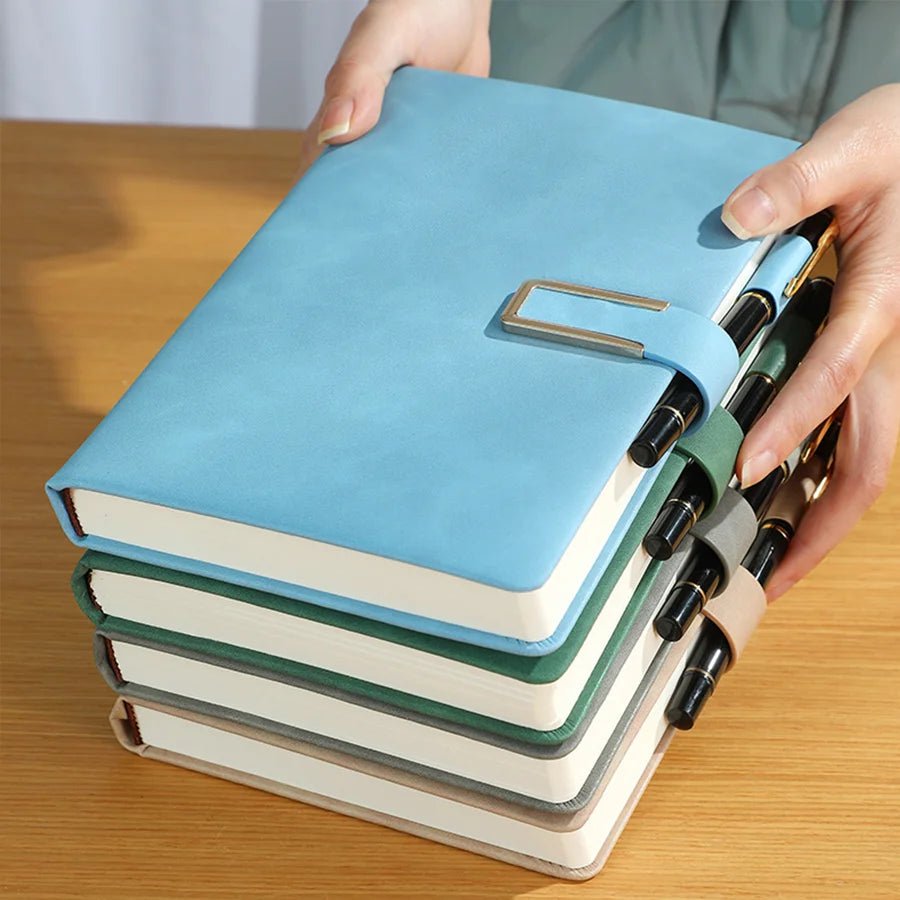 Vintage A5 leather notebook with personalized soft cover - perfect for business meetings and college life - Checkouts UK