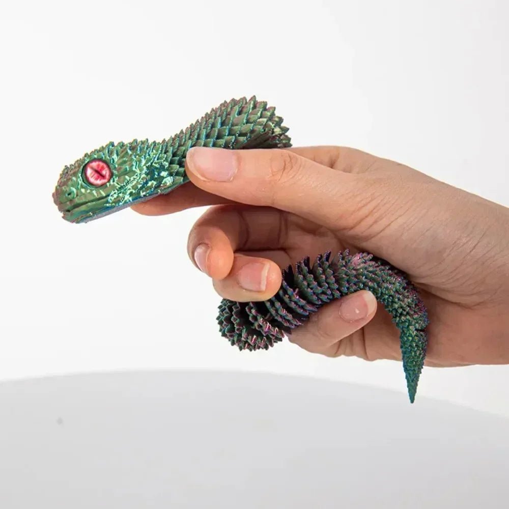 Wholesale Bulk 3D Printed Snake Rotatable Joints Snake Figurines Home Office Desktop Crafts Ornament Creative Home Garden Landscape DIY Animal - Furbury
