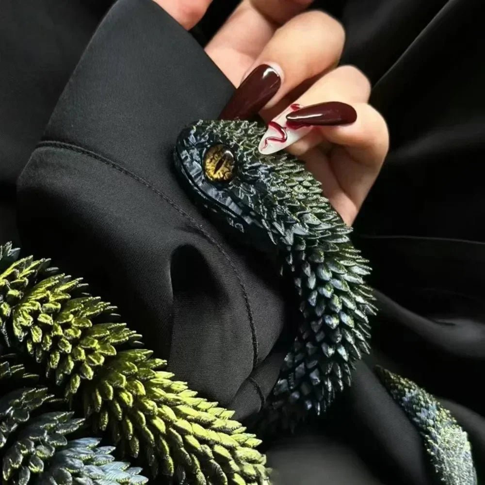 Wholesale Bulk 3D Printed Snake Rotatable Joints Snake Figurines Home Office Desktop Crafts Ornament Creative Home Garden Landscape DIY Animal - Furbury