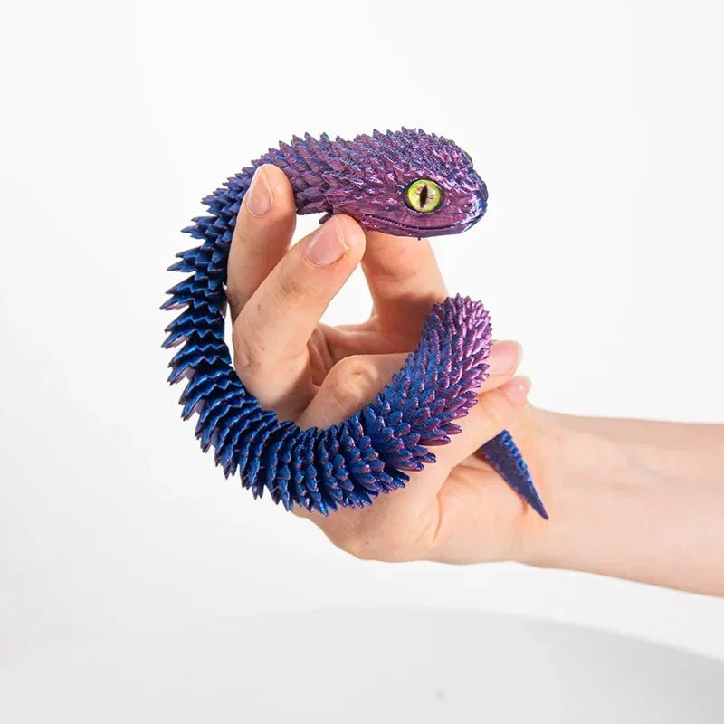 Wholesale Bulk 3D Printed Snake Rotatable Joints Snake Figurines Home Office Desktop Crafts Ornament Creative Home Garden Landscape DIY Animal - Furbury