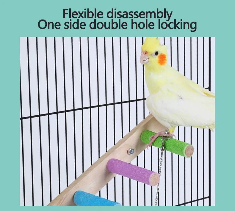 Wholesale Bulk 4/6/8 Step Bird Climbing Ladder Parrot Toy Ladder Bird Interaction Fun Climbing Toys Wooden Exercise Rack - Furbury