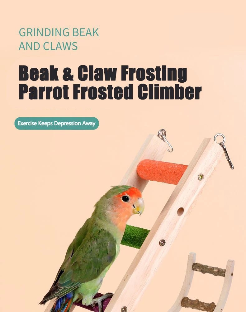 Wholesale Bulk 4/6/8 Step Bird Climbing Ladder Parrot Toy Ladder Bird Interaction Fun Climbing Toys Wooden Exercise Rack - Furbury