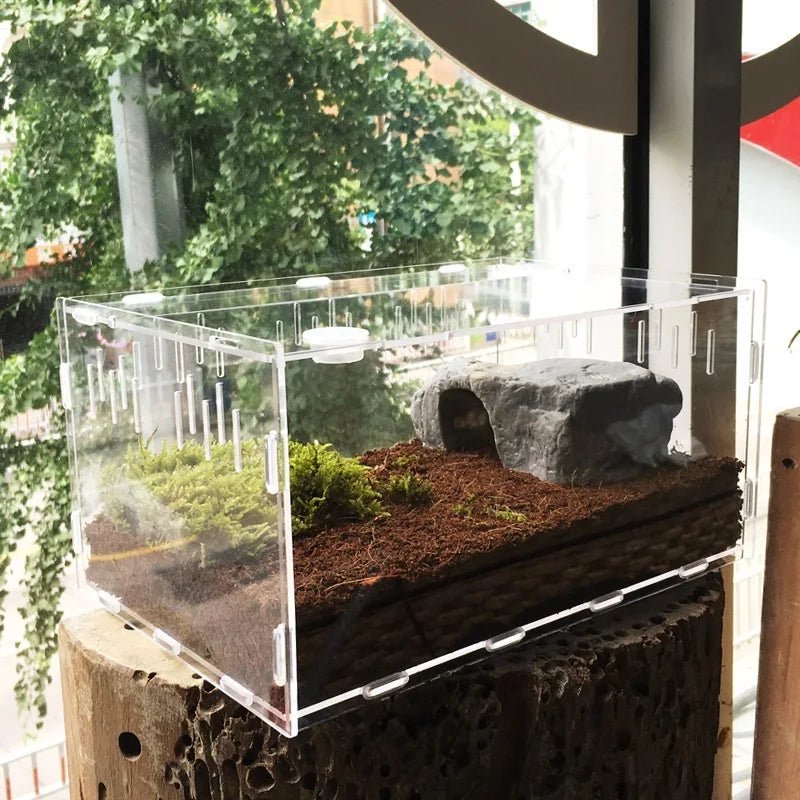 Wholesale Bulk Acrylic Reptile Container Magnetic Acrylic Reptile Cage Acrylic Reptile Breeding Box With Thermometer And Insect Breeding Box - Furbury