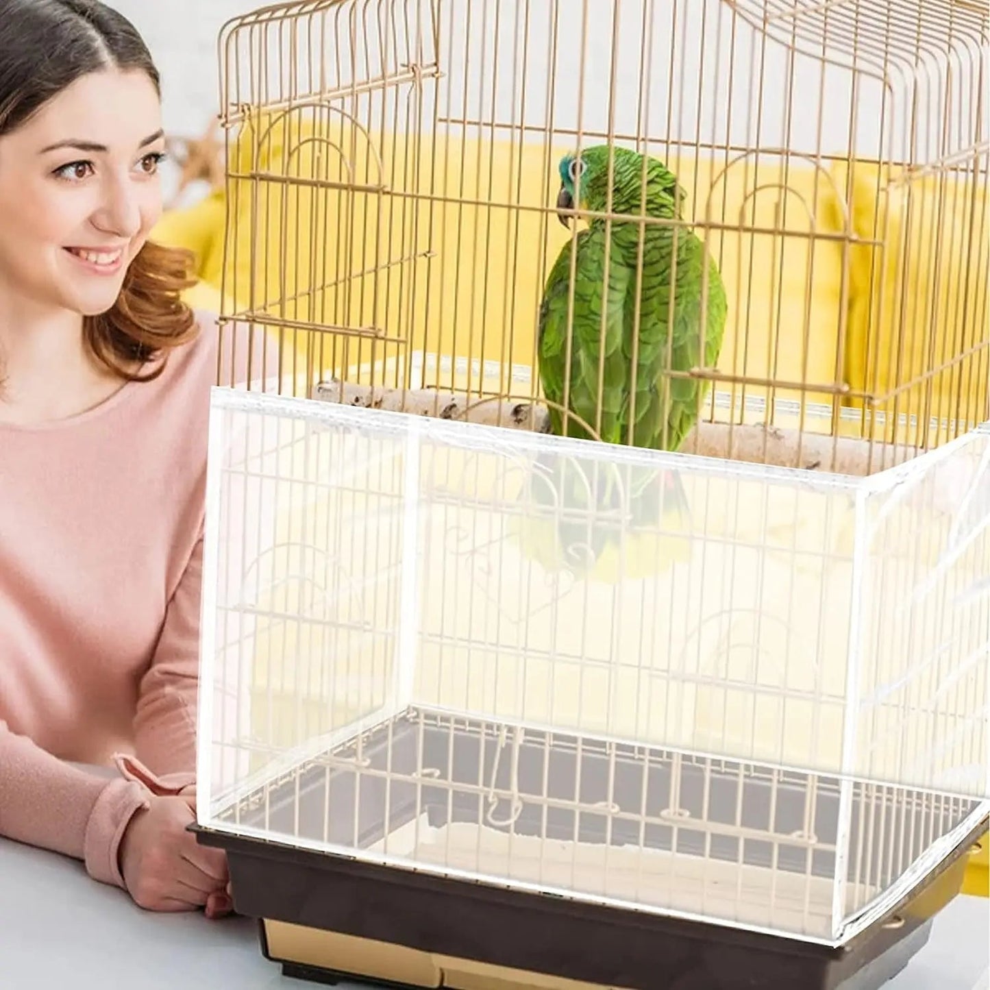 Wholesale Bulk Adjustable Bird Cage Net Cover Birdcage Seed Feather Catcher Soft Skirt Guard Birdcage Nylon Mesh Netting for Round Square Cages - Furbury