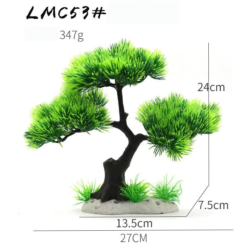 Wholesale Bulk Aquarium Ornaments Simulation Plants Fish Tank Landscaping Home Decorations Plastic Water Plants Flowers Trees Rocks Accessories - Furbury