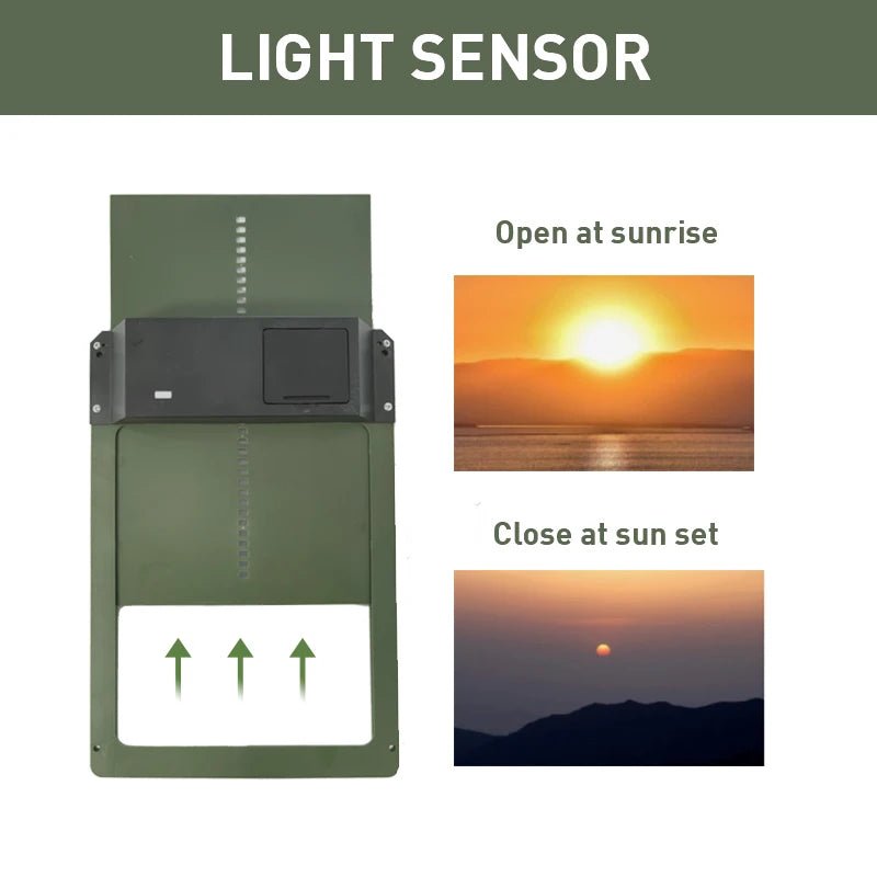 Wholesale Bulk Automatic Chicken Coop Door Opener Battery Powered Light Sense Control Waterproof Pet Flap Accessories Upgrade ABS House Gate - Furbury