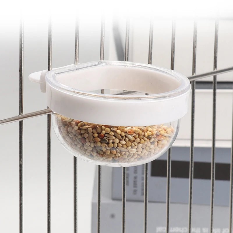 Wholesale Bulk Bird Feeding Bowl Detachable Transparent Bowl Plastic Food Cup For Cage Convenient Hanging Seed Water Feeder for Parrots - Furbury