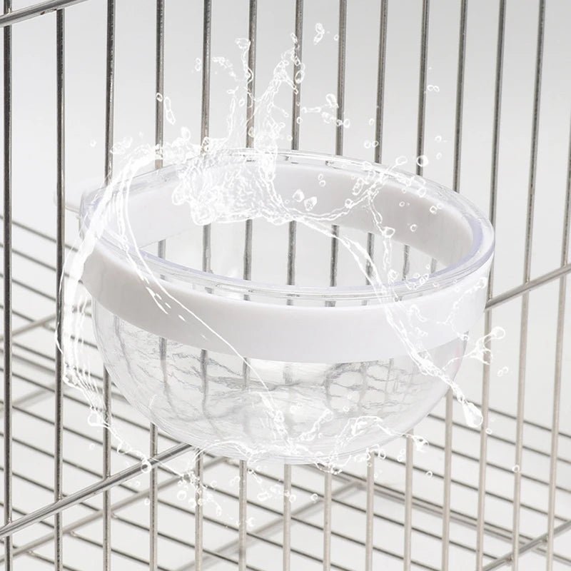 Wholesale Bulk Bird Feeding Bowl Detachable Transparent Bowl Plastic Food Cup For Cage Convenient Hanging Seed Water Feeder for Parrots - Furbury