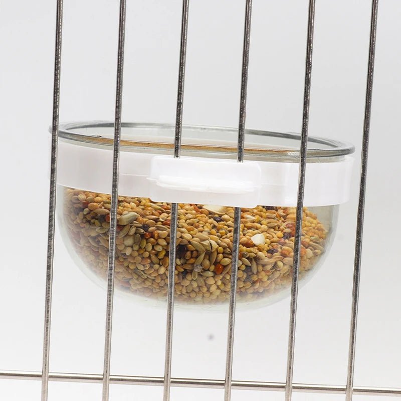 Wholesale Bulk Bird Feeding Bowl Detachable Transparent Bowl Plastic Food Cup For Cage Convenient Hanging Seed Water Feeder for Parrots - Furbury