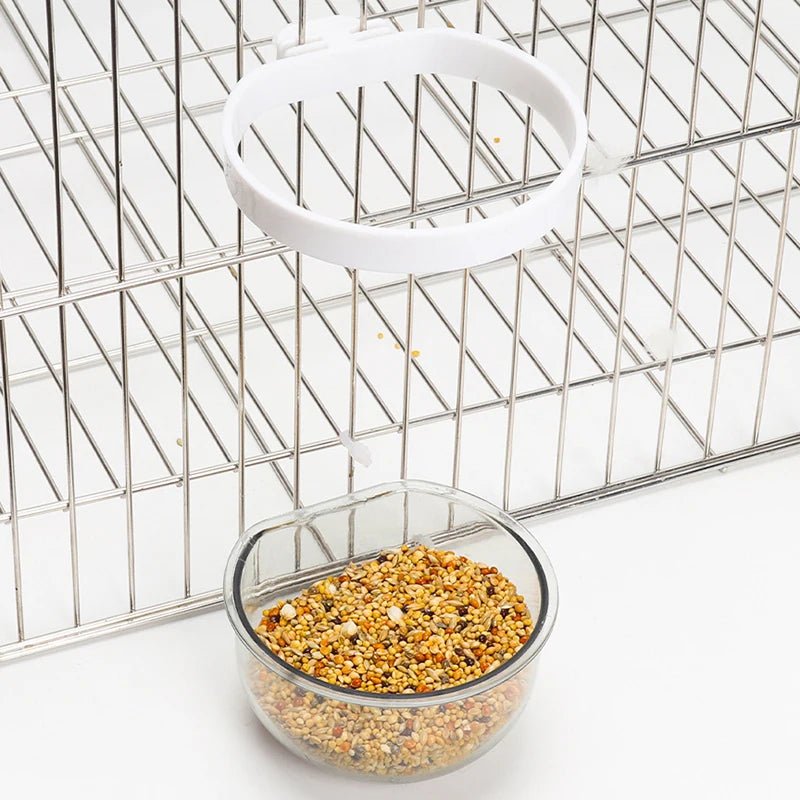 Wholesale Bulk Bird Feeding Bowl Detachable Transparent Bowl Plastic Food Cup For Cage Convenient Hanging Seed Water Feeder for Parrots - Furbury