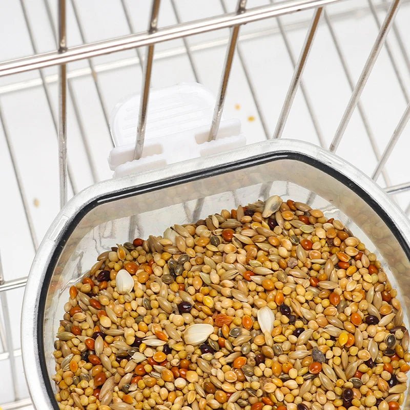 Wholesale Bulk Bird Feeding Bowl Detachable Transparent Bowl Plastic Food Cup For Cage Convenient Hanging Seed Water Feeder for Parrots - Furbury