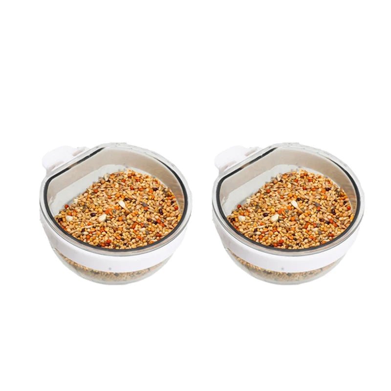 Wholesale Bulk Bird Feeding Bowl Detachable Transparent Bowl Plastic Food Cup For Cage Convenient Hanging Seed Water Feeder for Parrots - Furbury