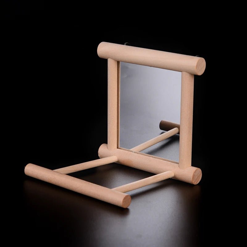 Wholesale Bulk Bird Mirror Wooden Interactive Play Toy With Perch For Small Parrot Budgies Parakeet Cockatiel Conure Lovebird Cage Accessories - Furbury