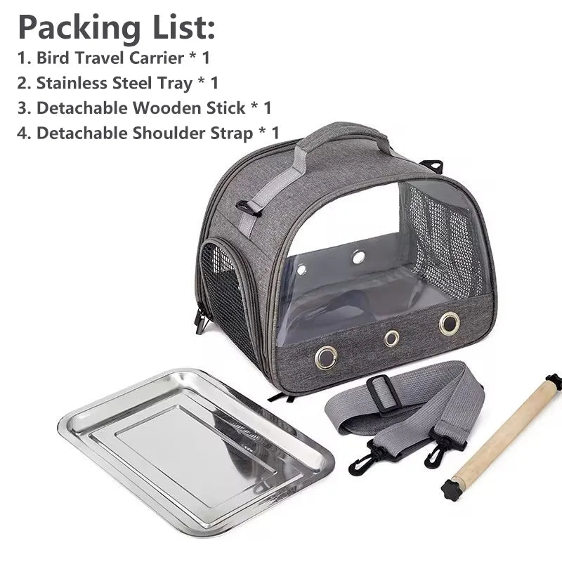 Wholesale Bulk Bird Travel Carrier Portable Transport Bird Cage With Stainless Steel Tray Small Pet Multi - functional Parrot Bird Bag Outdoor - Furbury
