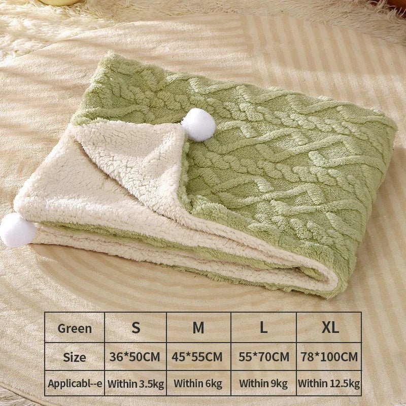 Wholesale Bulk Cat pet blanket warm flannel green cat dog blanket small blanket daily warmth comfortable sleeping pad cover blanket - Furbury