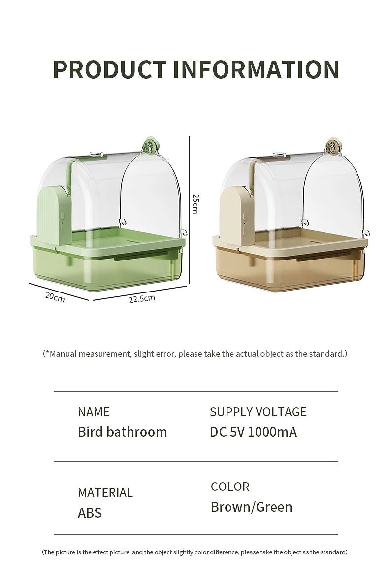 Wholesale Bulk Clear Hanging Bird Bath Automatic Water Circulation Bath Shower For Bird Easy to clean Space Saving Design Bird Cage Accessory - Furbury
