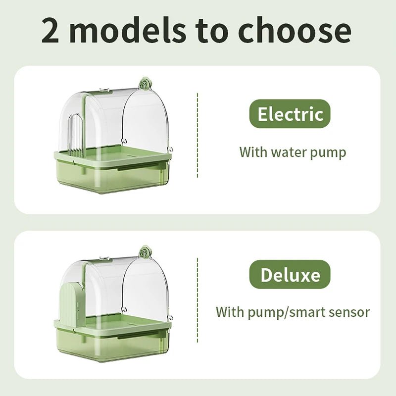 Wholesale Bulk Clear Hanging Bird Bath Automatic Water Circulation Bath Shower For Bird Easy to clean Space Saving Design Bird Cage Accessory - Furbury