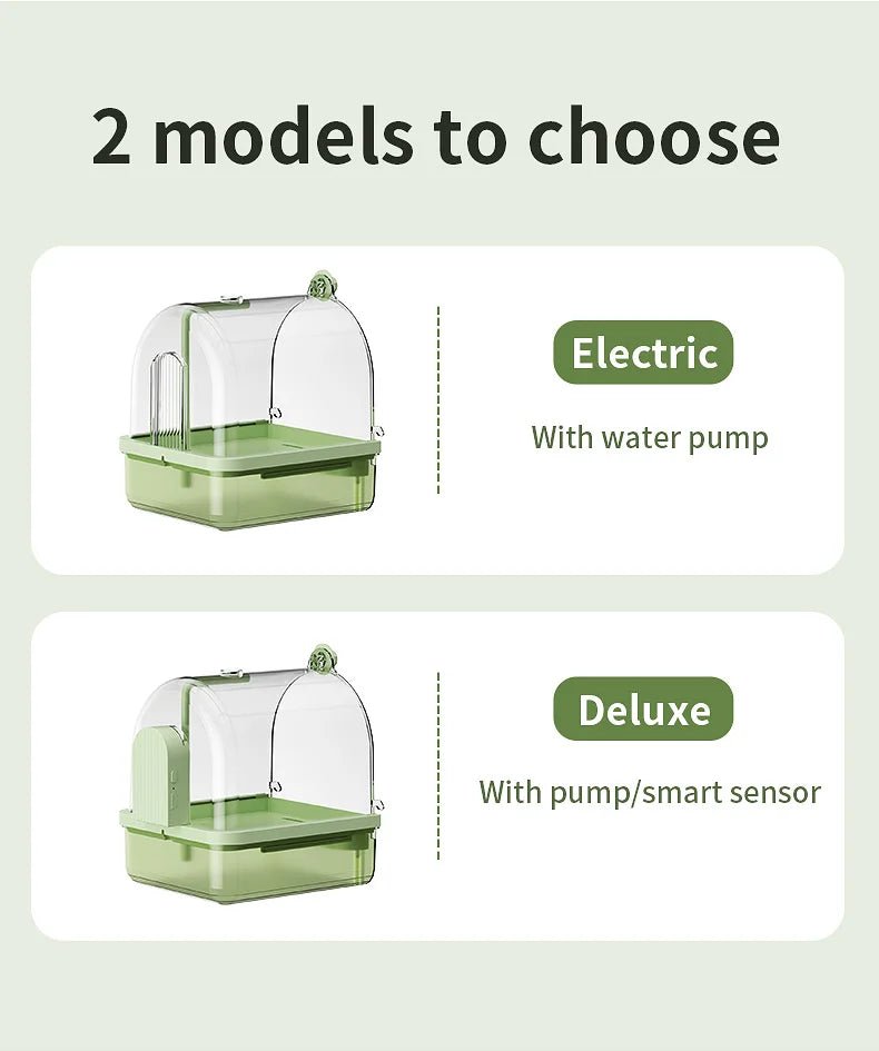 Wholesale Bulk Clear Hanging Bird Bath Automatic Water Circulation Bath Shower For Bird Easy to clean Space Saving Design Bird Cage Accessory - Furbury