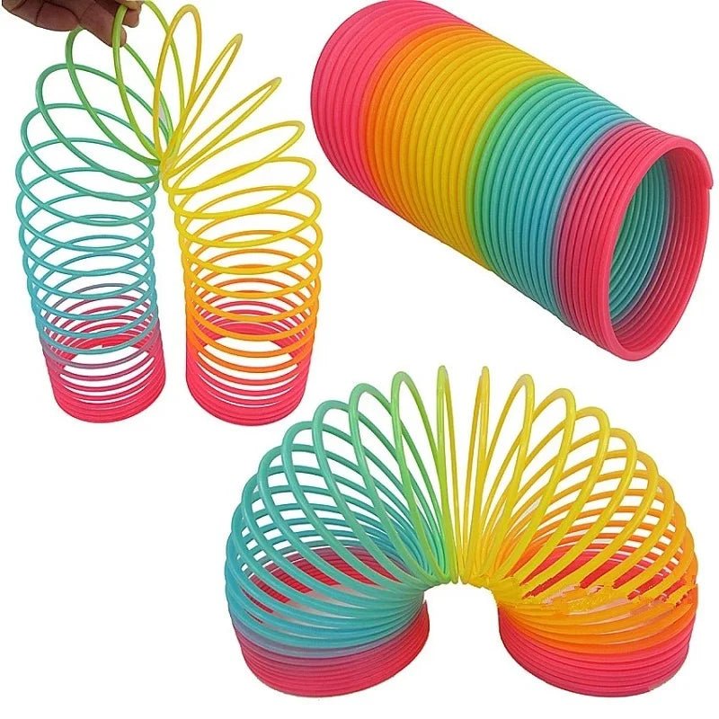 Wholesale Bulk Color Rainbow Circle Funny Magic Toys Early Development Educational Folding Plastic Spring Coil Children's Creative Magical Toys - Furbury