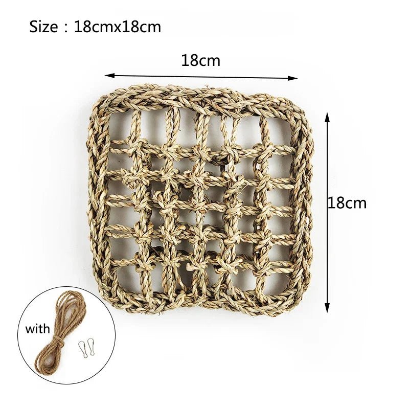 Wholesale Bulk Durable Parrot Birds Climbing Net Hand Woven Water Grass Net Parakeet Swing Play Rope Ladder Chew Toy Bird Cage Accessories Hot - Furbury