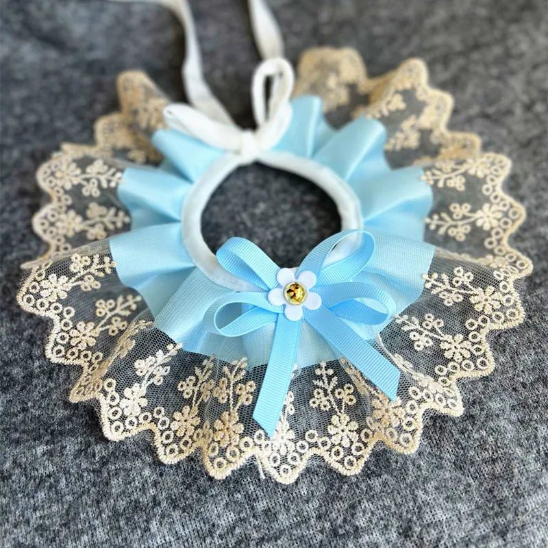 Wholesale Bulk Fashion Bowknot Pet Collar Cute Lace Mesh Embroidery Pet Bib Burp Cloth Lovely Dog Cat Necklace Neck Strap For Small Medium Dog - Furbury