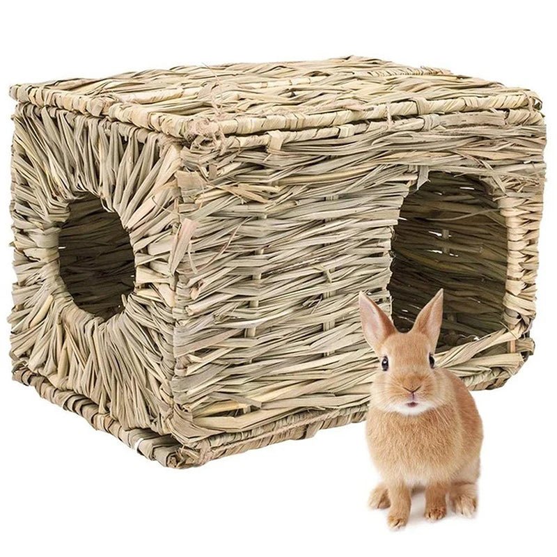 Wholesale Bulk Foldable Woven Rabbit Cages Pets Hamster Guinea Pig Bunny Grass Chew Toy Mat House Bed Nests for Small Animal Rabbit Accessories - Furbury