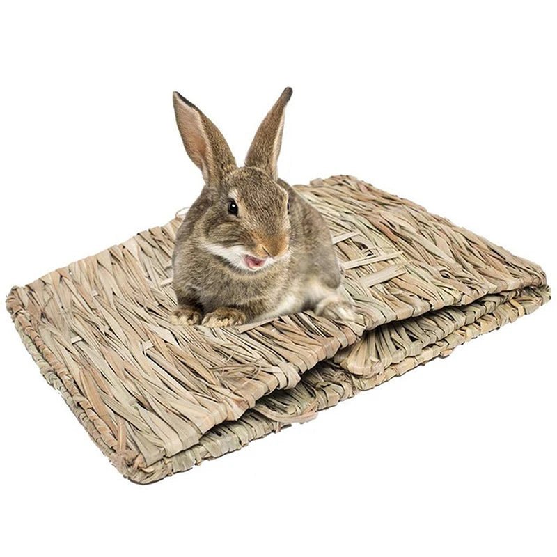 Wholesale Bulk Foldable Woven Rabbit Cages Pets Hamster Guinea Pig Bunny Grass Chew Toy Mat House Bed Nests for Small Animal Rabbit Accessories - Furbury