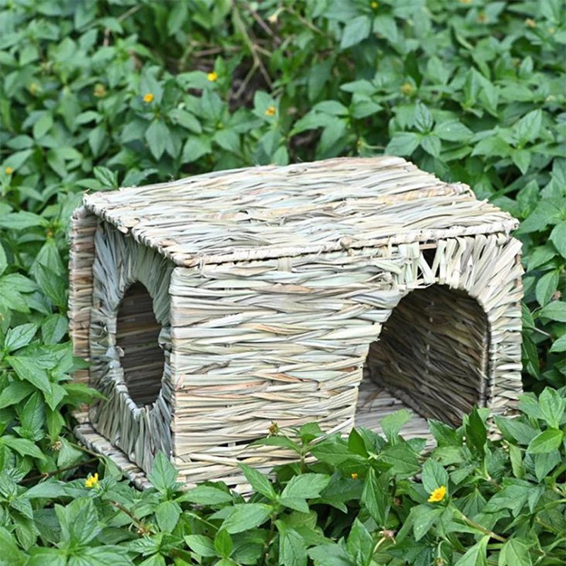 Wholesale Bulk Foldable Woven Rabbit Cages Pets Hamster Guinea Pig Bunny Grass Chew Toy Mat House Bed Nests for Small Animal Rabbit Accessories - Furbury