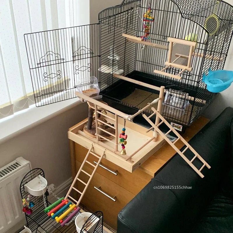 Wholesale Bulk Hamster Parrot Toys Hanging Cage Climbing Ladders with Natural Wood Parrots Suspension Bridge Swing Toys Bird Small Pet Supplies - Furbury