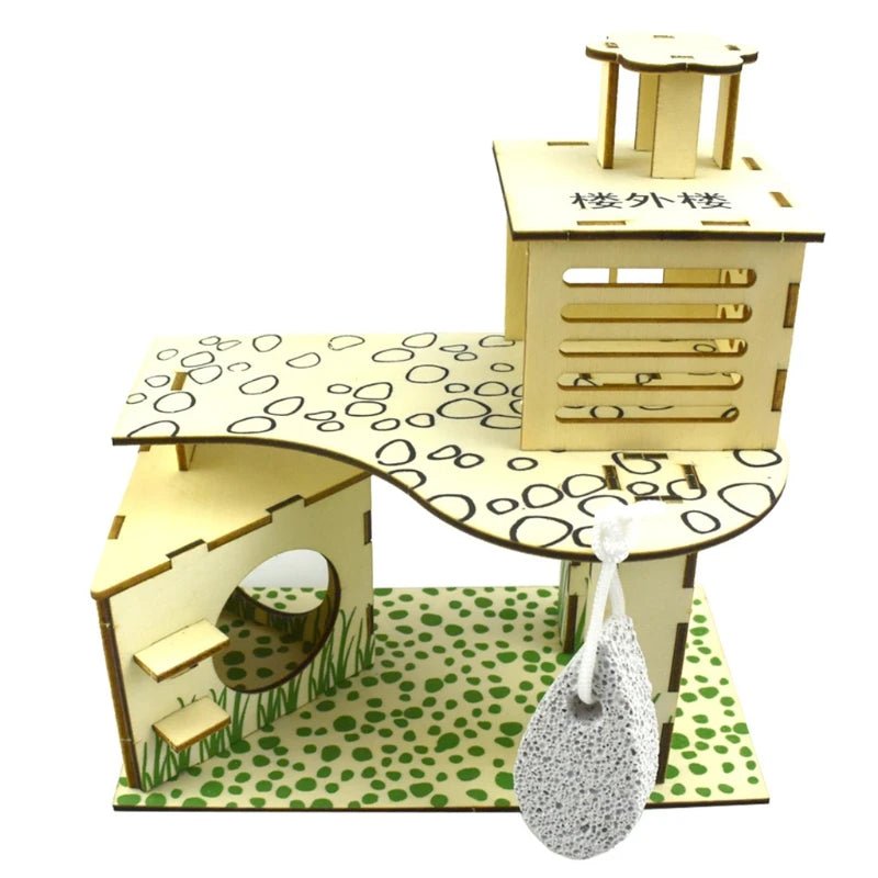 Wholesale Bulk Hamster Wooden Villa House Climbing Toy Hideout Nesting Habitat for Chinchillas Guinea Pigs Small Animals 5 Styles Dropshipping - Furbury