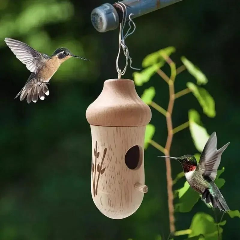 Wholesale Bulk Handmade Wooden Hummingbird House Chalet Hanging Mini Bird Nests Cage for Beautiful Outdoor Patio Garden Decoration Pet Bedroom - Furbury