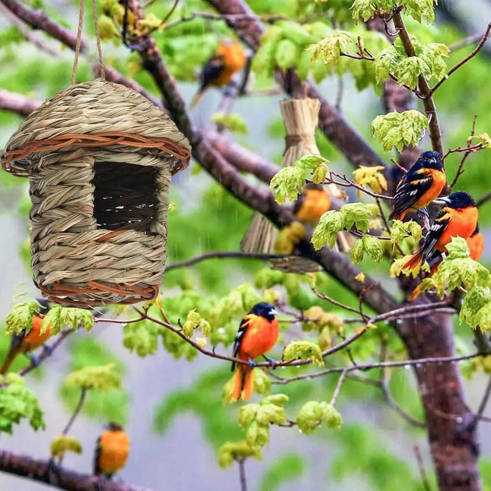 Wholesale Bulk Handwoven Straw Bird Nest Parrot Hatching Outdoor Garden Hanging Hatching Breeding House Nest Bird Accessory - Furbury