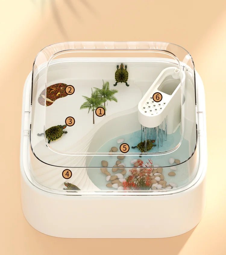 Wholesale Bulk Household turtle tank, ecological dedicated lazy tabletop, small sun drying table, fish tank, water and land breeding tank 220V - Furbury