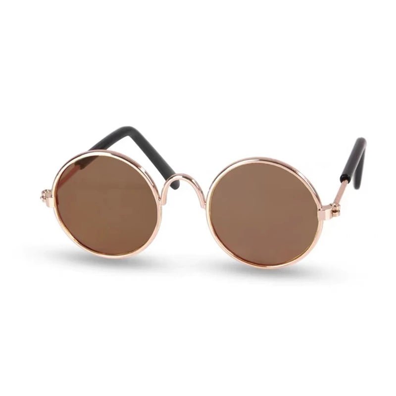 Wholesale Bulk Lovely Vintage Round Cat Sunglasses Reflection Eye wear glasses For Small Dog Cat Pet Photos Pet Products Props Accessories - Furbury