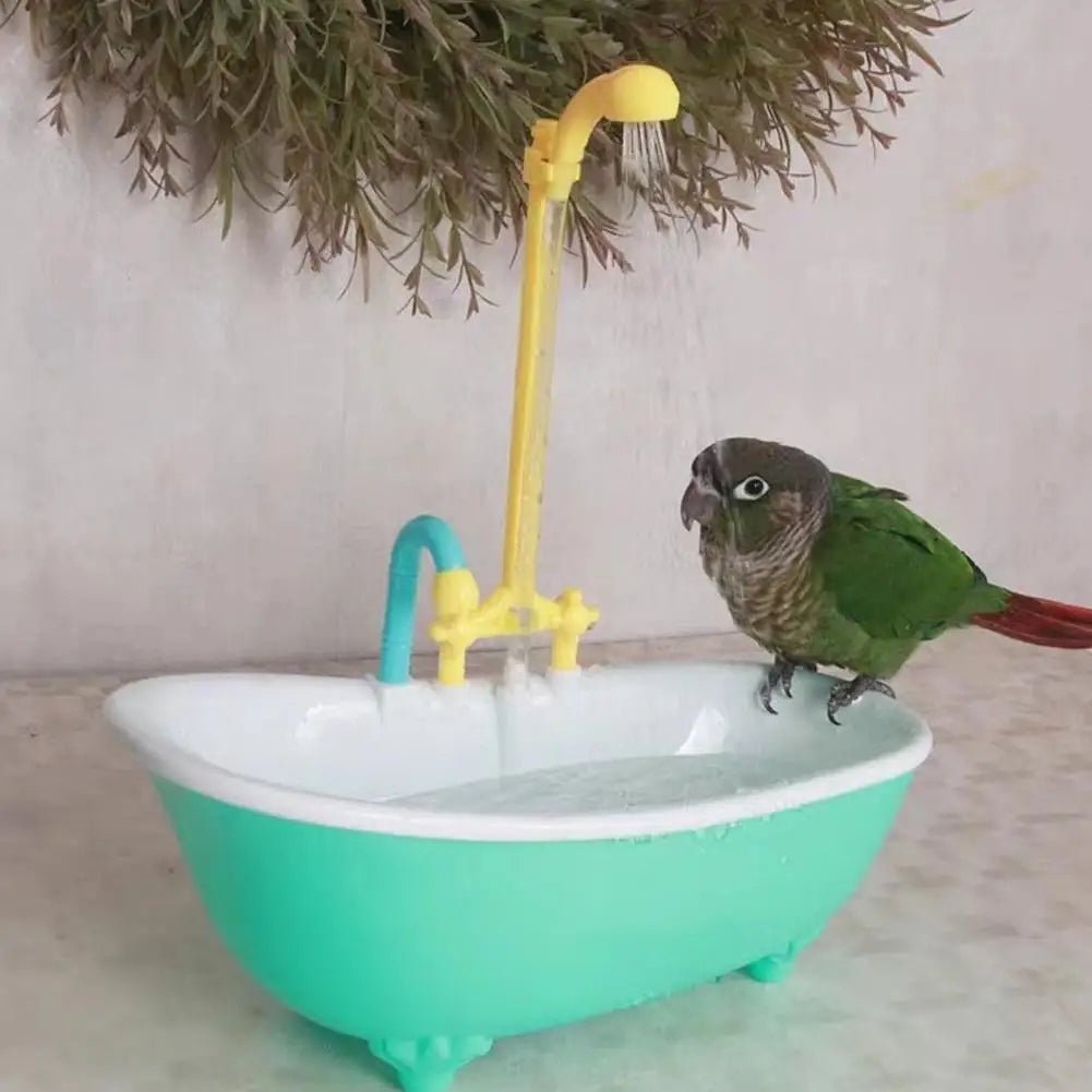 Wholesale Bulk Parrot Automatic IntelligentBath Bird Shower Bathtub Supplies Blue Cute Plastic Cage AccessoriesHousehold Accessory Bird Bath - Furbury