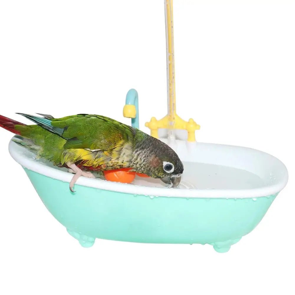 Wholesale Bulk Parrot Automatic IntelligentBath Bird Shower Bathtub Supplies Blue Cute Plastic Cage AccessoriesHousehold Accessory Bird Bath - Furbury