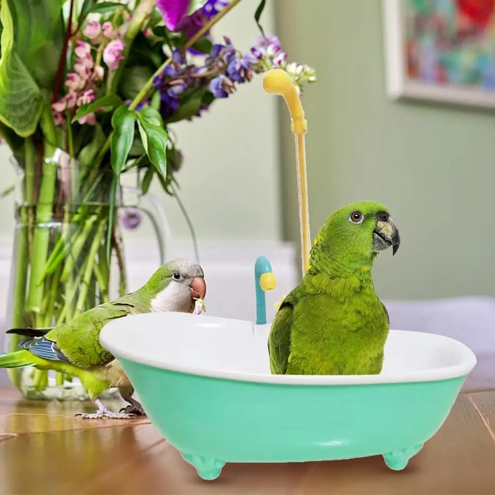 Wholesale Bulk Parrot Automatic IntelligentBath Bird Shower Bathtub Supplies Blue Cute Plastic Cage AccessoriesHousehold Accessory Bird Bath - Furbury
