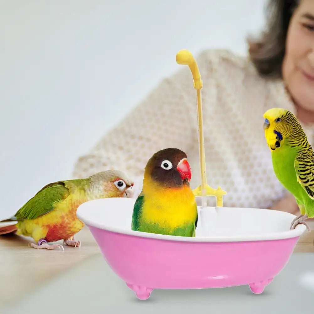 Wholesale Bulk Parrot Automatic IntelligentBath Bird Shower Bathtub Supplies Blue Cute Plastic Cage AccessoriesHousehold Accessory Bird Bath - Furbury