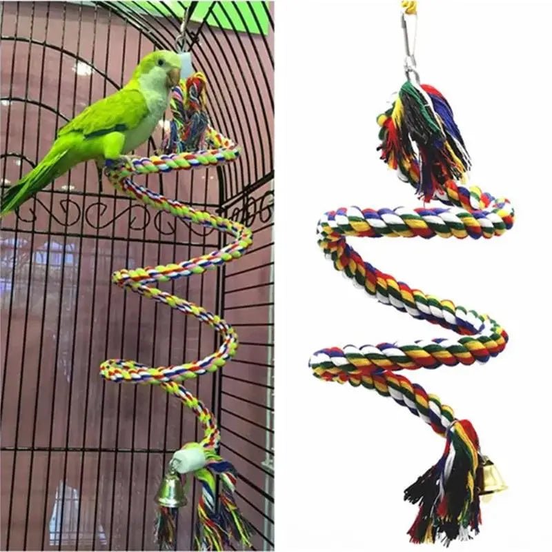 Wholesale Bulk Parrot Toy Wicker Rope Hanging Braided Budgie Chew Bird Cage Cockatiel Toy Pet Stand Training Accessories Bite Swing Supplies - Furbury