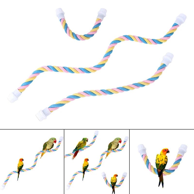 Wholesale Bulk Pet Bird Bite Toys Parrot Color Cotton Rope Toys Elastic Parrot Climbing Toys Sturdy Bird Swing Harness Cage Pet Toy Swing Stand - Furbury
