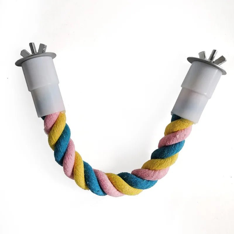 Wholesale Bulk Pet Bird Bite Toys Parrot Color Cotton Rope Toys Elastic Parrot Climbing Toys Sturdy Bird Swing Harness Cage Pet Toy Swing Stand - Furbury
