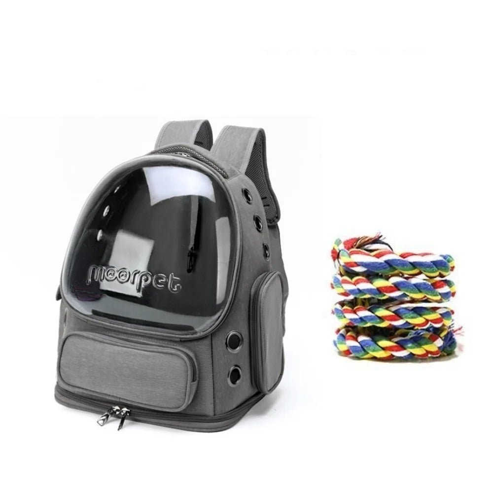 Wholesale Bulk Portable Bird Cage Parrot Backpack Carrier Travel with Perch Cups Clear Window for Birds Cockatiel for Vetting Camping Hiking - Furbury