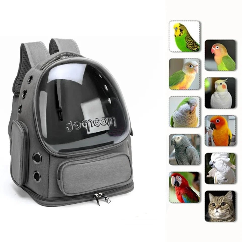 Wholesale Bulk Portable Bird Cage Parrot Backpack Carrier Travel with Perch Cups Clear Window for Birds Cockatiel for Vetting Camping Hiking - Furbury