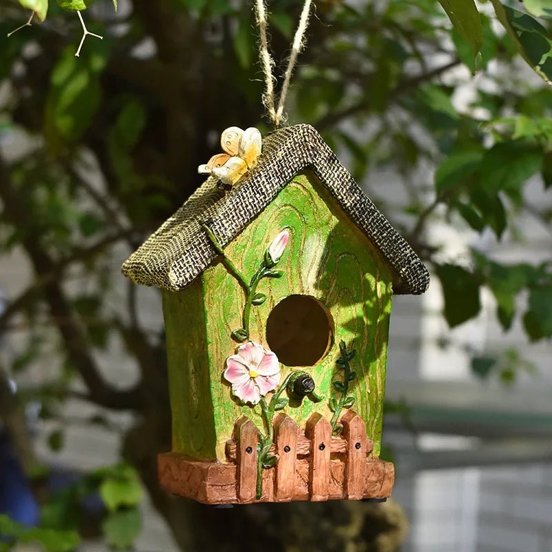 Wholesale Bulk Resin Bird House Crafts Bird's Nest Courtyard Garden Villa Balcony Wall Hanging Garden Landscaping Outdoor Decoration - Furbury