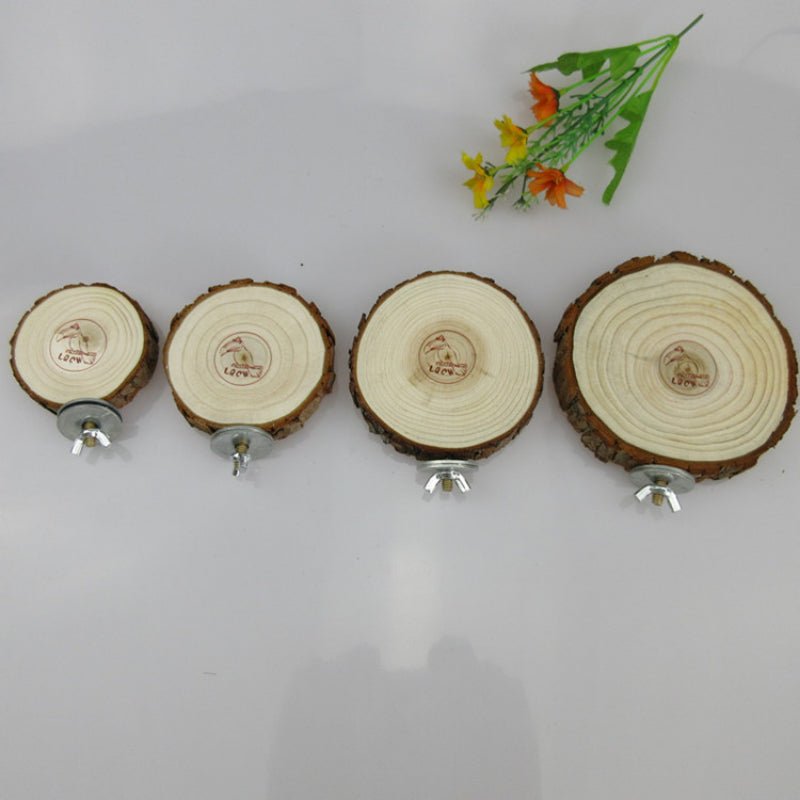 Wholesale Bulk Round Wooden Squirrel Parrot Bird Perch Stand Platform Pet Bird Squirrel Chinchilla Parrot Wooden Pier Diving Platform - Furbury