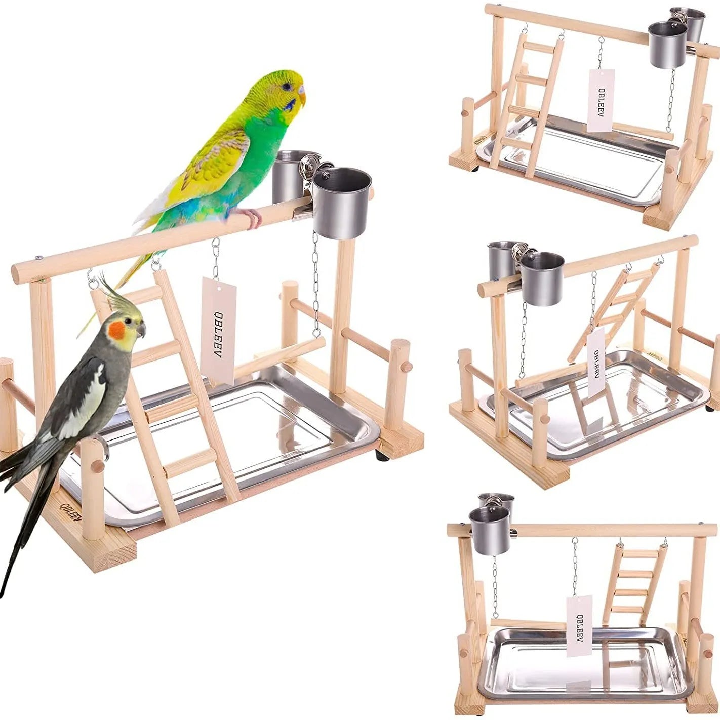 Wholesale Bulk Solid wood parrot stand, bird training stand, toy supplies, desktop training stand, parrot interactive amusement park - Furbury