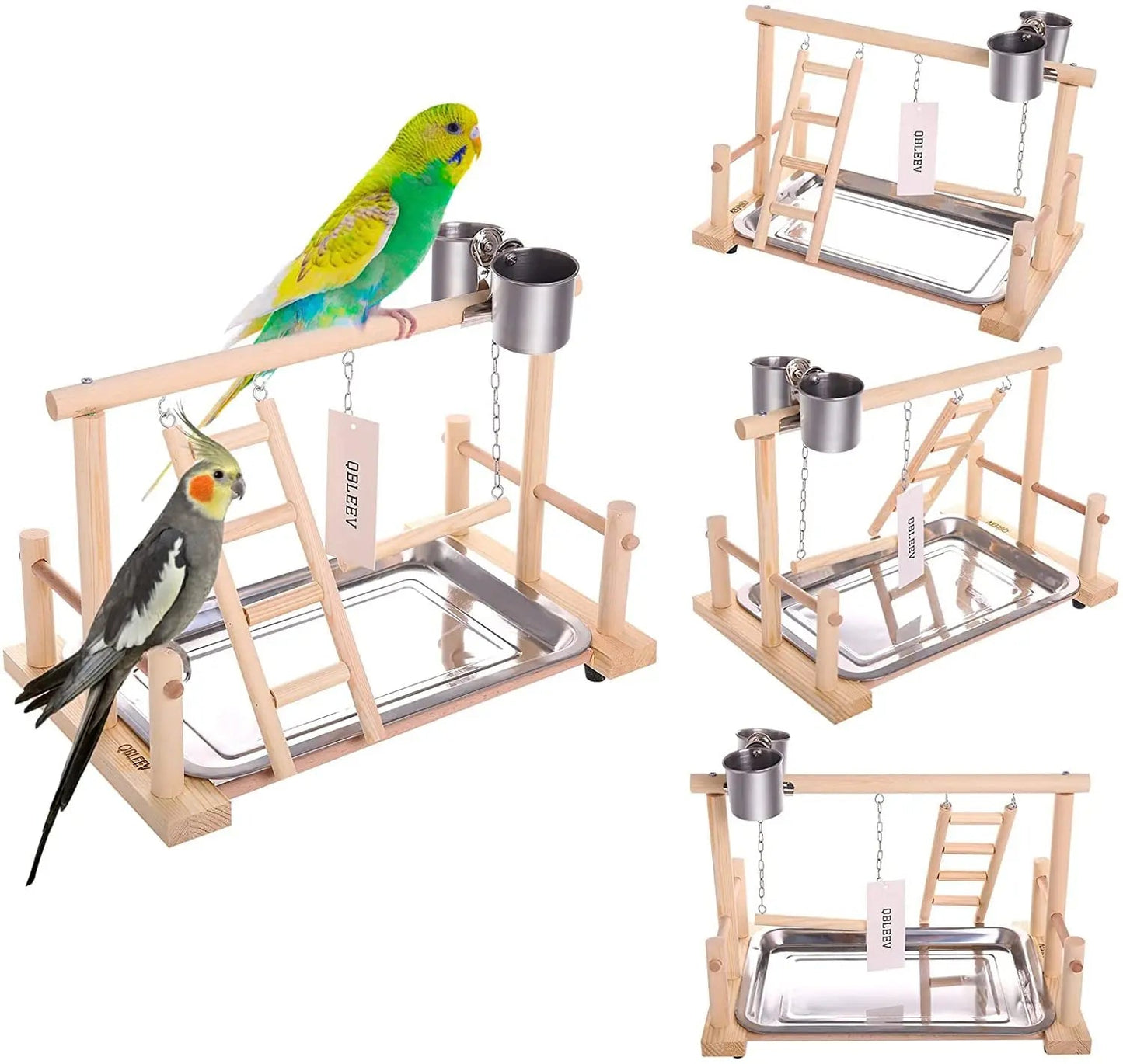 Wholesale Bulk Solid wood parrot stand, bird training stand, toy supplies, desktop training stand, parrot interactive amusement park - Furbury