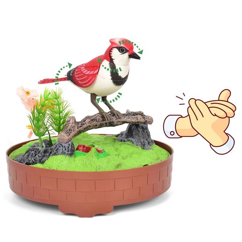 Wholesale Bulk Sound Voice Control Electric Bird Pet Toy Electric Simulation Induction Bird Cage Birdcage Toy - Furbury