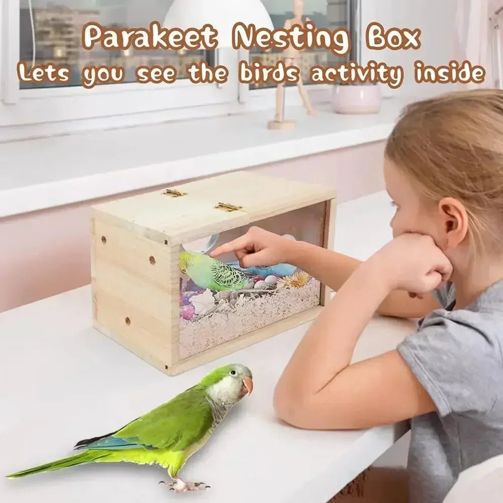 Wholesale Bulk Transparent Design Parakeet Cockatiel Bird House Nest Easy to Clean Parrot House Smooth Edges Parakeet Nesting Box Bird Supplie - Furbury